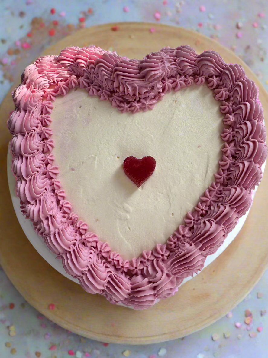 Raspberry Heart Cake