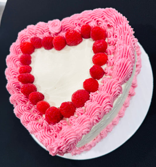 Raspberry Heart Cake