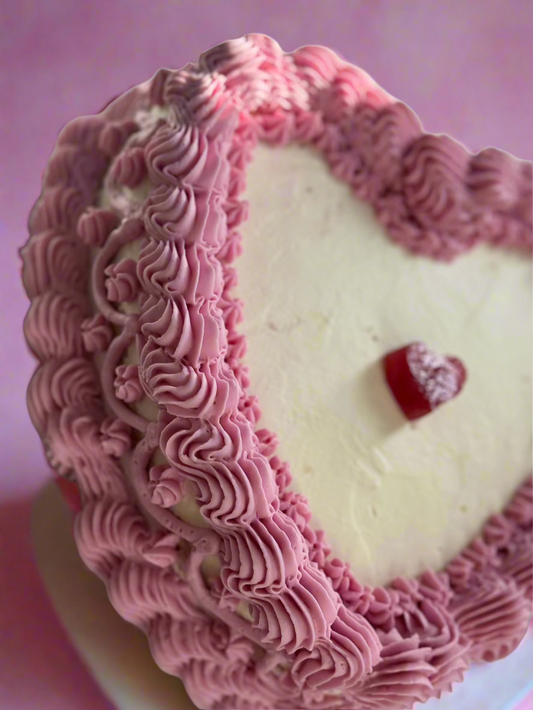 Raspberry Heart Cake
