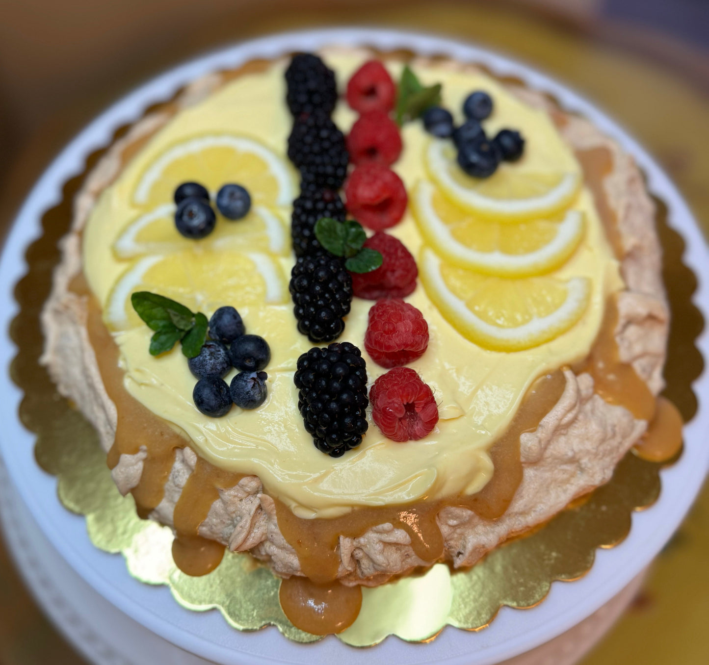 Lemon Curd Berry Pavlova