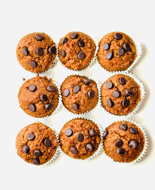 Pumpkin Chocolate Chip | Walnut Muffins (Gluten Free ~ Dairy Free ~ No Added Sugar)